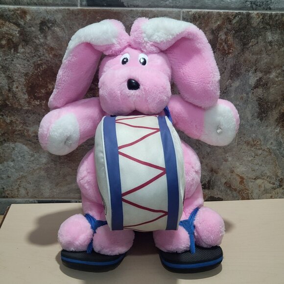 Vintage Large Energizer Bunny Plush Toy Drum Slippers No Drumsticks - Picture 1 of 13